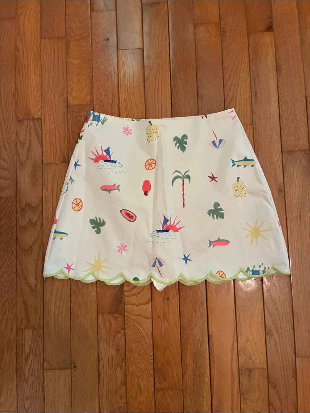 Amalie Colorful Tropical Print Mini Skirt
